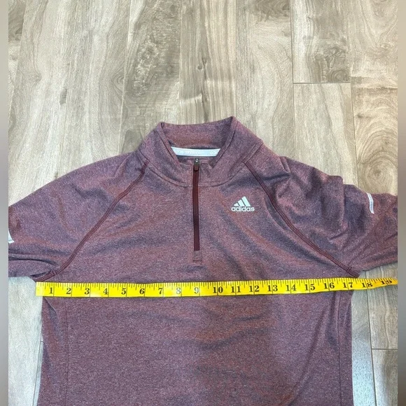 Adidas Running Climalite Quarter Zip Long Sleeve Pullover Size medium - Picture 10 of 12